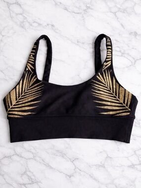 ✨ Beach Riot Black & Gold Palm Sports Bra | Limited Edition | Medium ✨